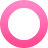 Pink circular ring graphic used as a small decorative accent in EVRR Digital’s website design layout.