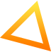 Orange gradient triangle shape used as a decorative visual accent in EVRR Digital’s modern website layout.